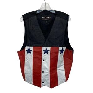 Vintage Wilsons Leather American Flag Vest - Size Large - New With Tags